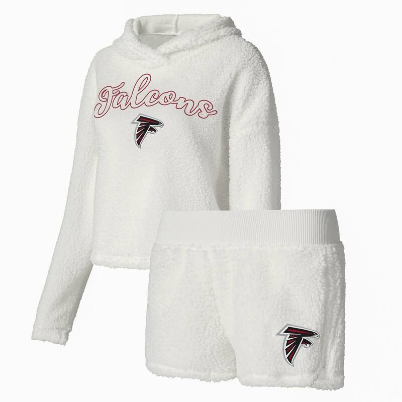 アンブランデッド レディース アンダーウェア ナイトウェア スウェット シャツ ショートパンツ Unbranded Women's Conceptsport White Atlanta Falcons Fluffy Pullover Sweatshirt & Shortsleep Set Fal White ホワイト