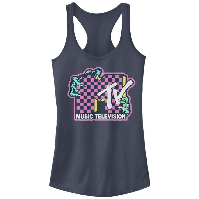 アニメキャラクター レディース トップス Tシャツ ロゴ Licensed Character Juniors' MTV Creature Logo Racerback Tank Top Indigo インディゴ