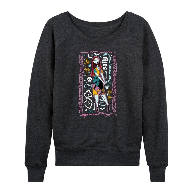 ディズニー レディース トップス Tシャツ パイル Disney's Nightmare Before Christmasally Women's French Terry Long Sleeve Tee Heather Charcoal チャコール