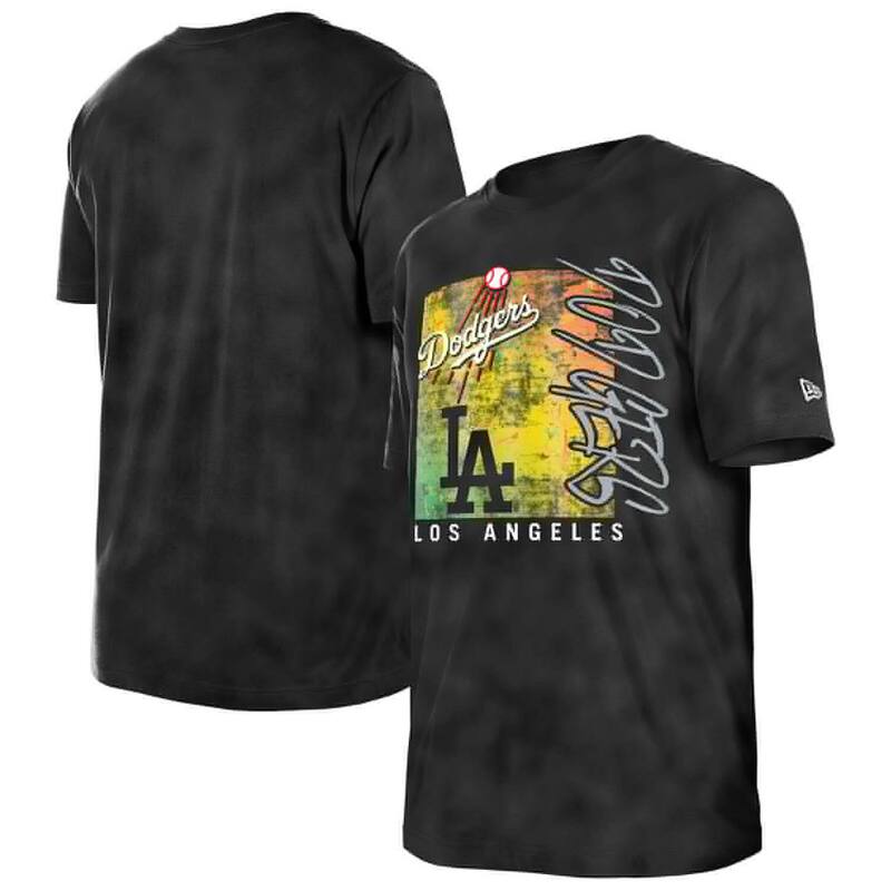 ニュー内鰓 レディース トップス ティーシャツ Women\u0027s New Era Black Los Angeles Dodgersport Classics Enzyme Wash Oversized T-Shirt Lad Black 黒いこと トップス-レディースファッション
