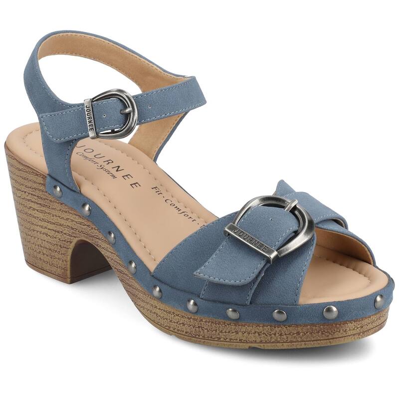 旅行 レディース シューズ スニーカー アンクル Journee Sisilia Women\u0027s Ankle Strap Clogs Blue 青み