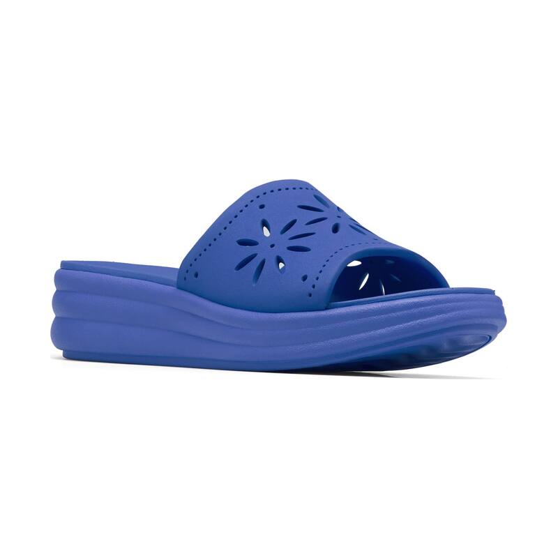 クラークス レディース シューズ サンダル フラワー柄 フラワー Clarks Cloudsteppers Drift Floral Women's Wedge Sandals Blue ブルー