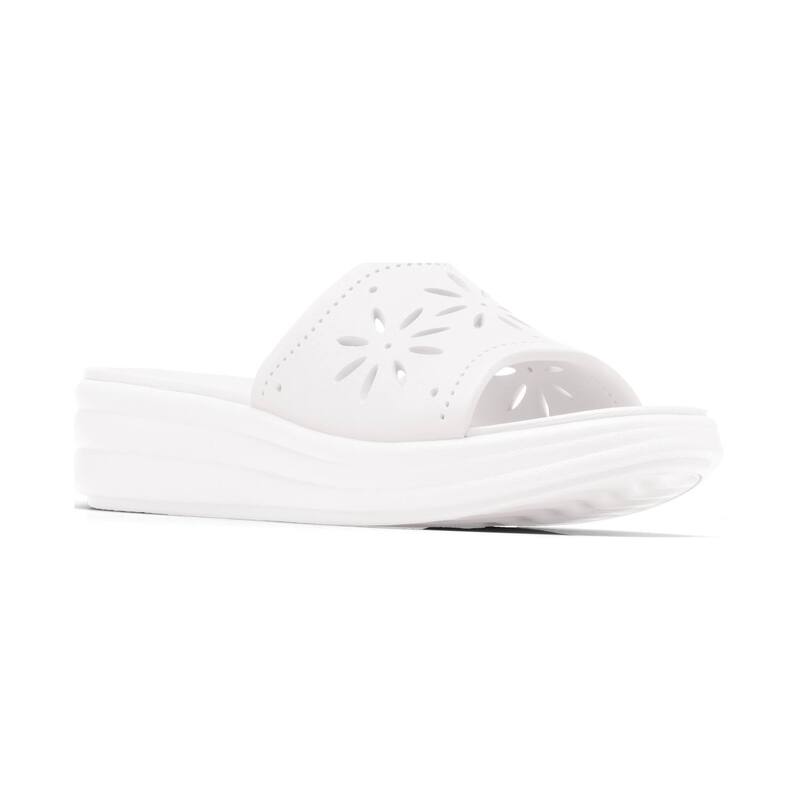 クラークス レディース シューズ サンダル フラワー柄 フラワー Clarks Cloudsteppers Drift Floral Women's Wedge Sandals White ホワイト
