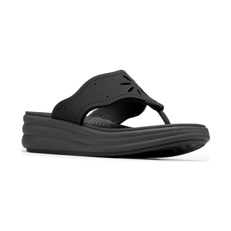 クラークス レディース シューズ サンダル Clarks Cloudsteppers Women's Wedge Flip Flop Sandals Black ブラック