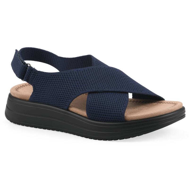 クリフバイホワイトマウンテン レディース シューズ サンダル Cliffs by White Mountain Harleen Women's Flatform Slingback Sandals Navy Fabric ネイビー