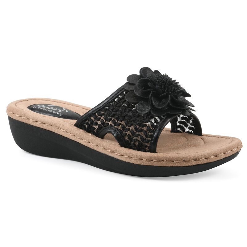 クリフバイホワイトマウンテン レディース シューズ サンダル フラワー柄 フラワー Cliffs by White Mountain Chill 2 Women's Floral Wedge Sandals Black Fabric ブラック