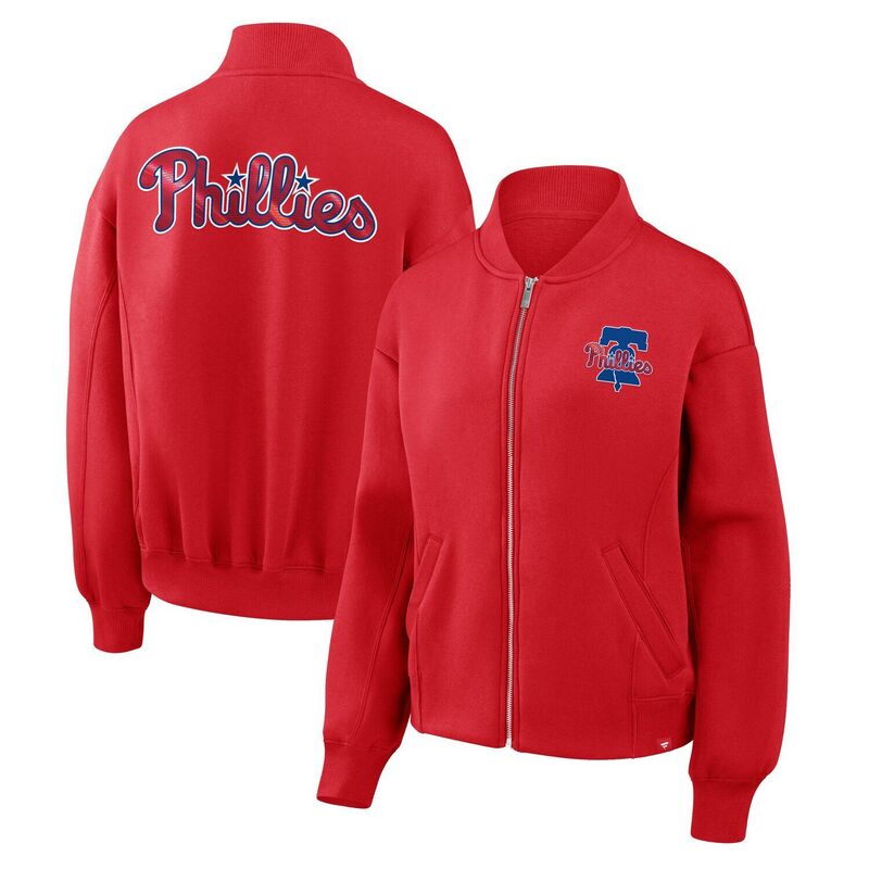 ファナティクス レディース アウター 上衣・上衣 Women\u0027s Fanatics Red Philadelphia Phillies Oversized Rage Against Full-Zip Jacket Phl Red 赤いこと
