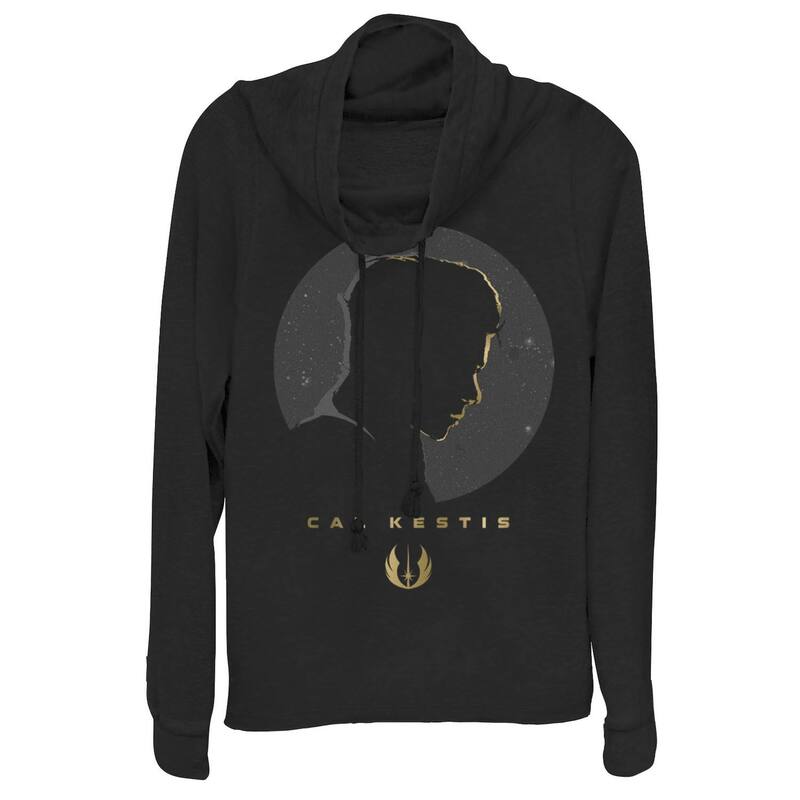 アニメキャラクター レディース トップス Tシャツ グラフィック Licensed Character Juniors' Star Wars Jedi: Fallen Order Cal Kestis Jedi Cowlneck Graphic Lightweight Long Sleeve Black ブラック|ReVida 店