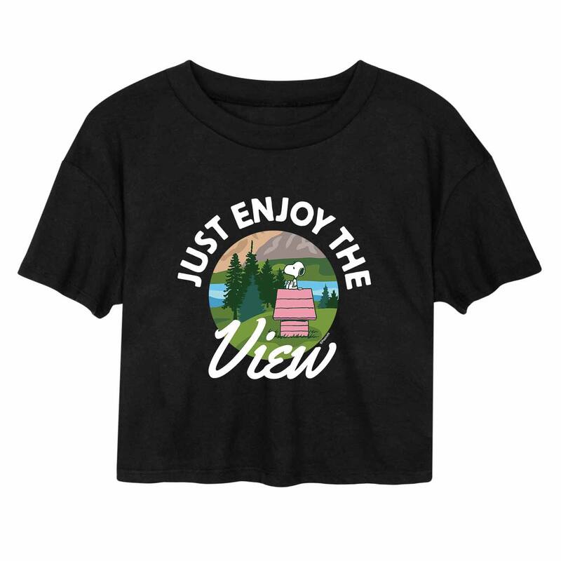 アニメキャラクター レディース トップス Tシャツ クロップド Licensed Character Juniors' Peanuts \