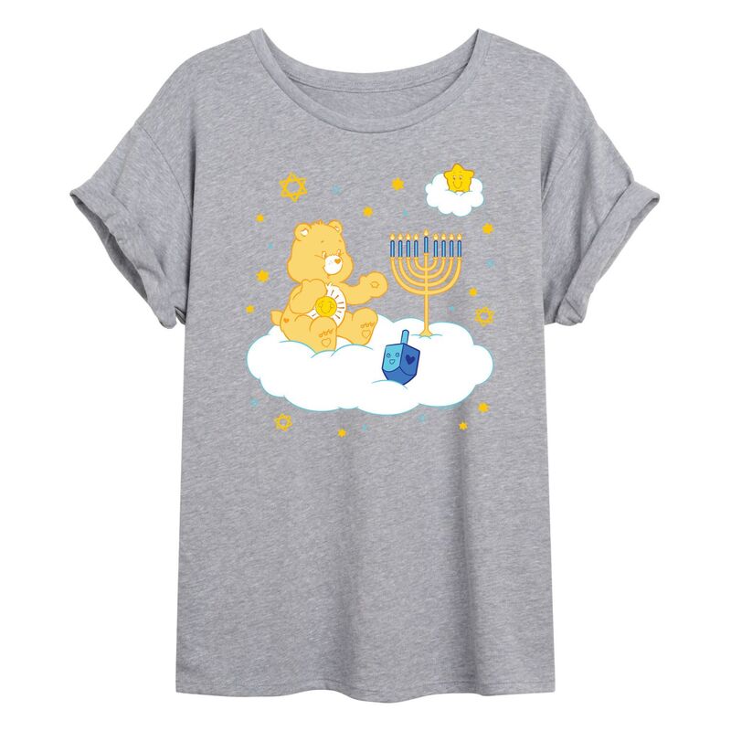アニメキャラクター レディース トップス Tシャツ Licensed Character Juniors' Care Bears Hanukkah Cloud Oversized Tee Gray グレー