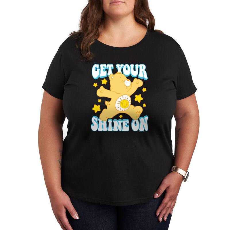 アニメキャラクター レディース トップス Tシャツ プラスサイズ グラフィック Licensed Character Plus Care Bears Get Your Shine On Graphic Tee Black ブラック