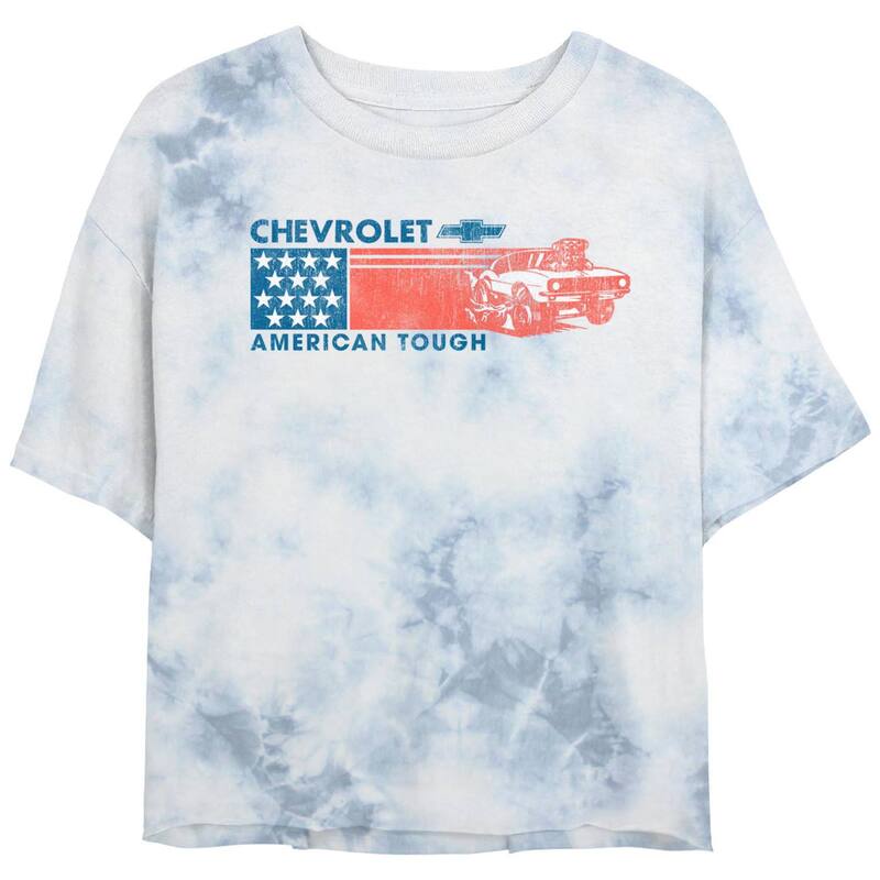 アニメキャラクター レディース トップス Tシャツ クロップド グラフィック Licensed Character Juniors' Chevrolet American Tough Cropped Graphic Tee White Blue ホワイト 9,610円