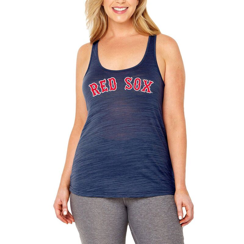 ソフト アズ ア グレープ レディース トップス Tシャツ プラスサイズ Women'soft as a Grape Navy Boston Red Sox Plusize Swing for the Fences Racerback Tank Top Rsx Navy ネイビー