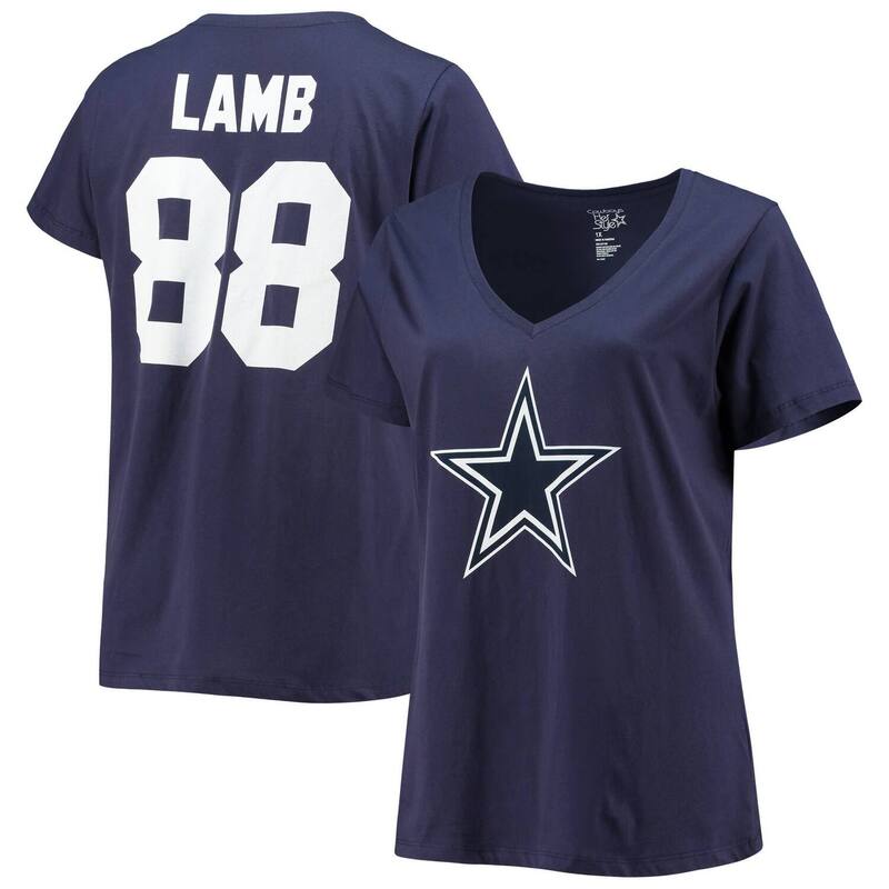 ファナティクス レディース トップス Tシャツ Vネック プラスサイズ Women's Fanatics Branded CeeDee Lamb Navy Dallas Cowboys Plusize Name & Number V-Neck T-Shirt Cow Navy ネイビー