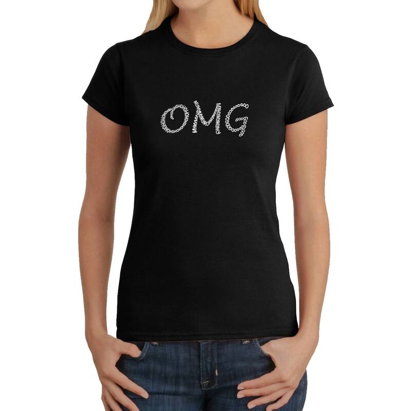 エルエーポップアート レディース トップス Tシャツ LA Pop Art OMG - Women's Word Art-Shirt Black ブラック