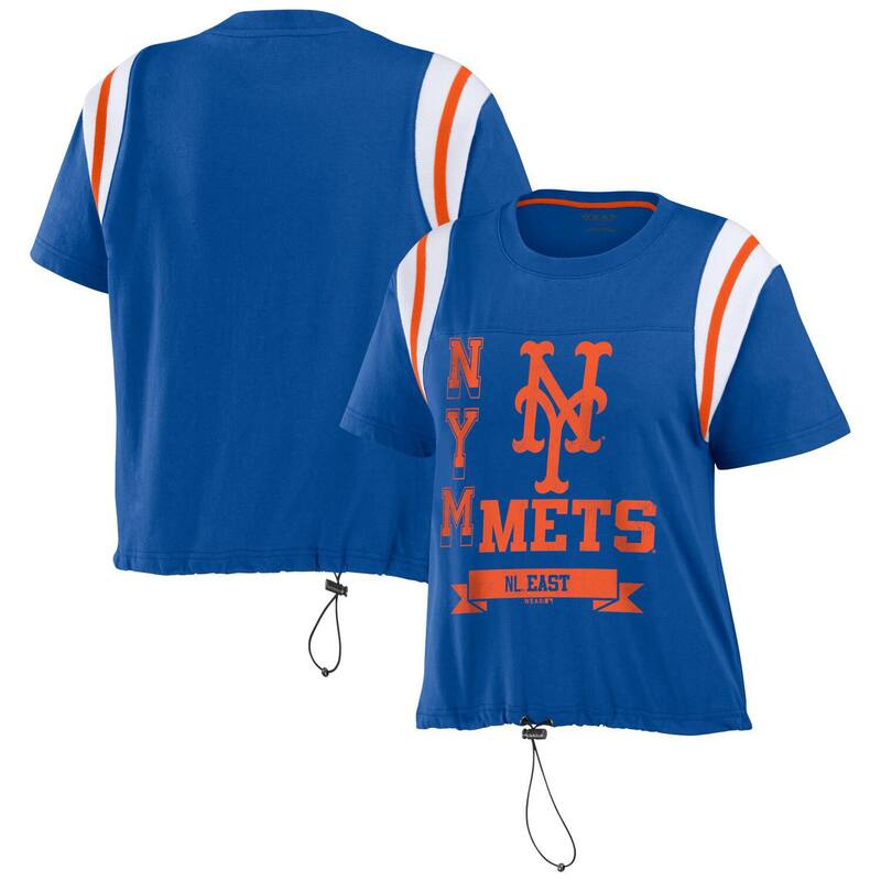 ウェア バイ エリン アンドルーズ レディース トップス Tシャツ カラーブロック Women's WEAR by Erin Andrews Royal New York Mets Cinched Colorblock T-Shirt Met Blue ブルー