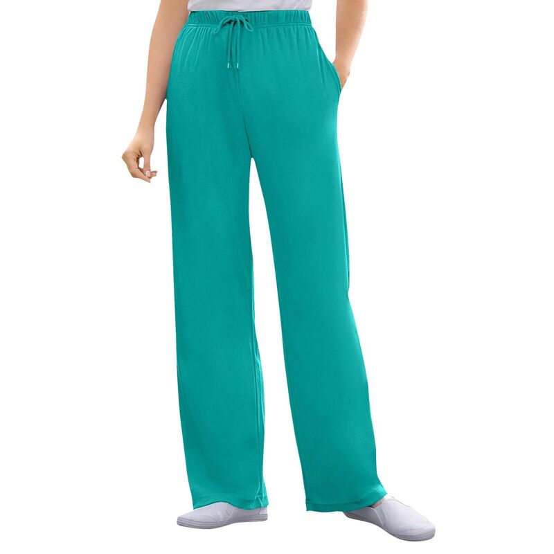 ウーマン ウィズイン レディース ボトムス カジュアルパンツ ストレート プラスサイズ ニット Woman Within Plusize Sport Knit Straight Leg Pant Waterfall