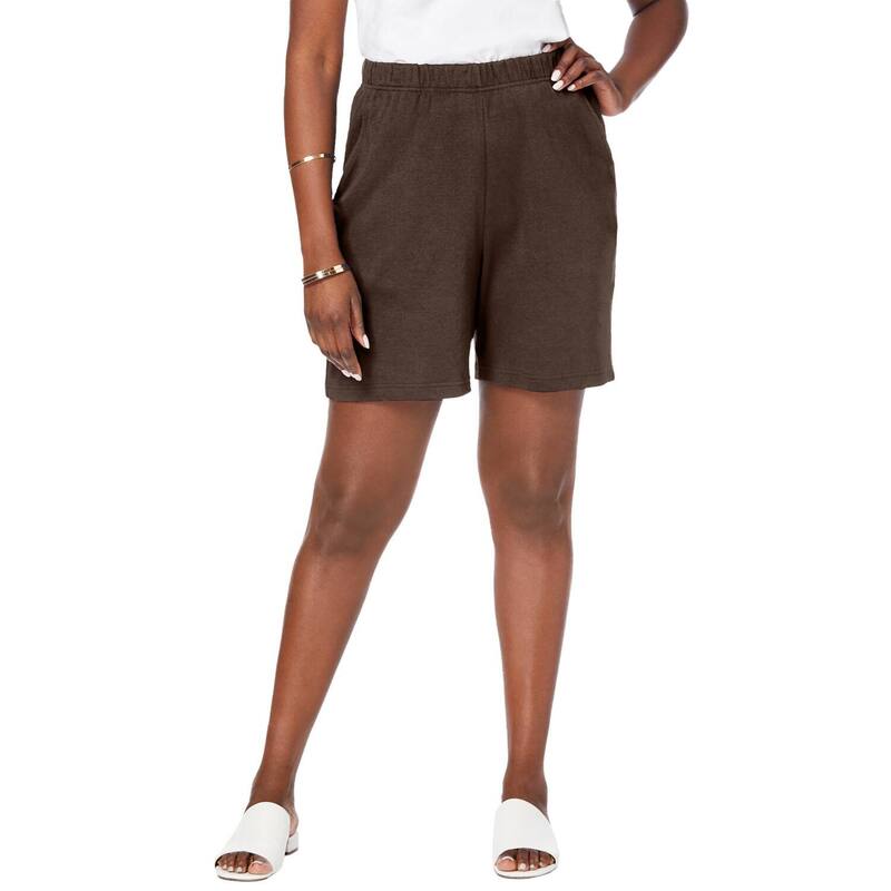 ジェシカロンドン レディース ボトムス ハーフパンツ・ショーツ プラスサイズ ショートパンツ ニット Jessica London Women's Plusize Soft Ease Knit Shorts Chocolate チョコレート|ReVida 店
