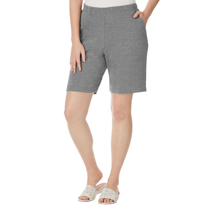 ジェシカロンドン レディース ボトムス ハーフパンツ・ショーツ プラスサイズ ショートパンツ ニット Jessica London Women's Plusize Soft Ease Knit Shorts Medium Heather Grey グレー|ReVida 店