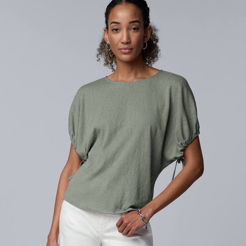 ヴェラウォン レディース トップス Tシャツ Women'simply Vera Wang Bubble Sleeve Popover Emira Green グリーン