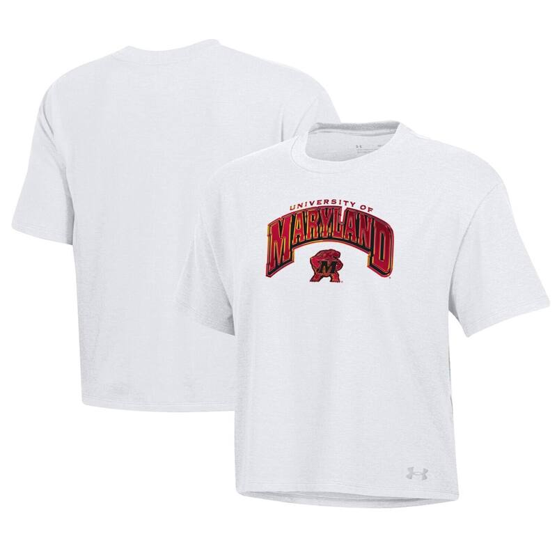 アンダーアーマー レディース トップス プルオーバー Women\u0027s Under Armour White Maryland Terrapins Iridescent-Shirt Mar White 白いこと