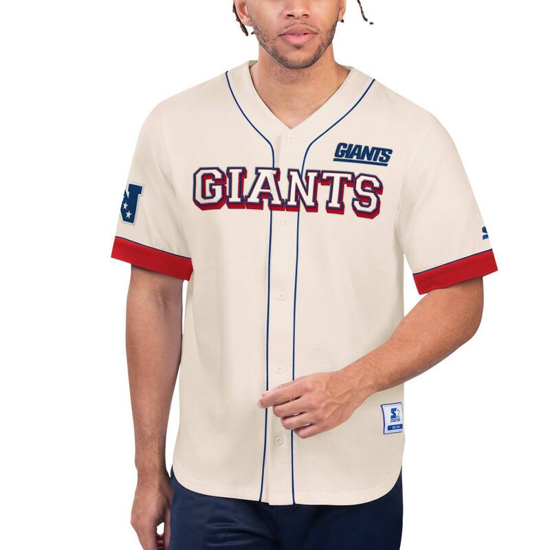 スターター レディース トップス Tシャツ ヴィンテージ Men'starter Cream New York Giants Relay Vintage Full-Button Baseball Top Gia Beige ベージュ