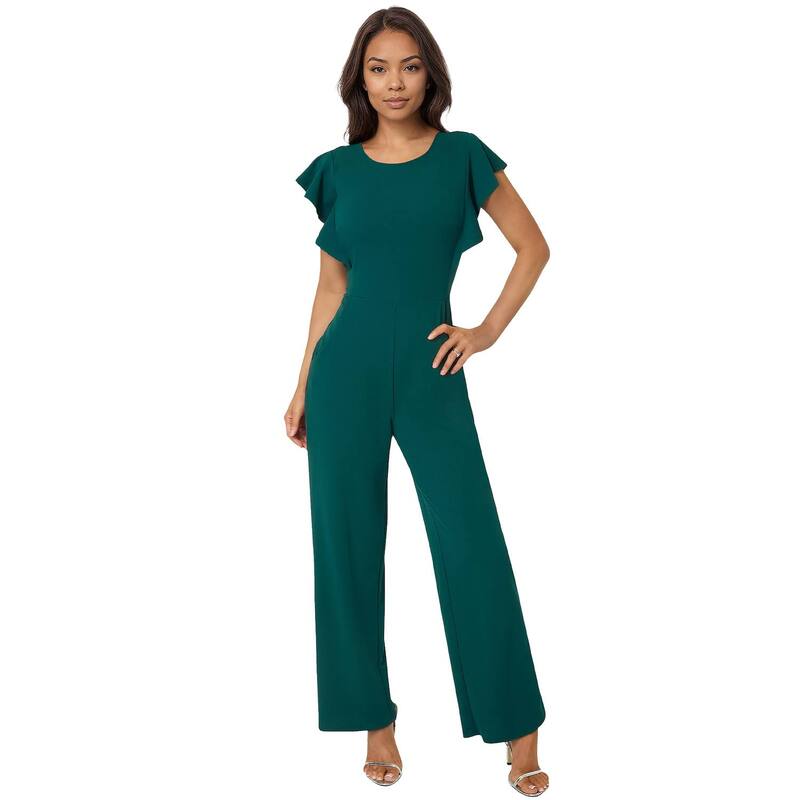 ベベ レディース トップス ワンピース ジャンプスーツ Women's bebe Flutter Sleeve Core Jumpsuit Hunter|ReVida 店