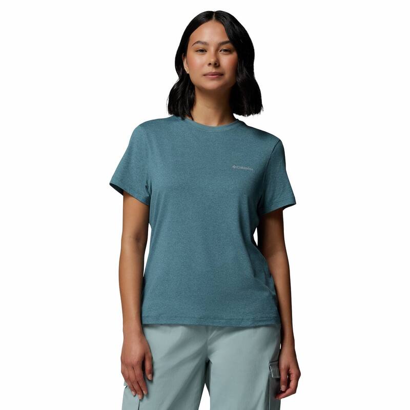 コロンビア レディース トップス プルオーバー ロゴタイプ Women\u0027s Columbia Parsons Point Short Sleeve Logo Teeverblue Heather ギョリュウモドキ