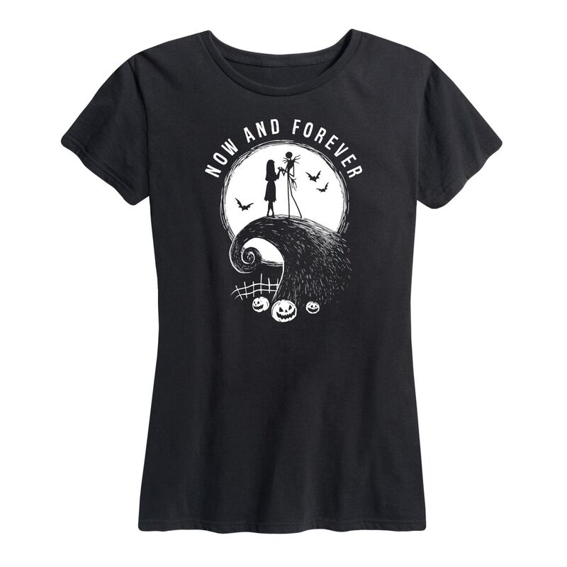 ディズニー レディース トップス Tシャツ グラフィック Disney's Nightmare Before Christmas Women's Now and Forever Graphic Tee Black ブラック