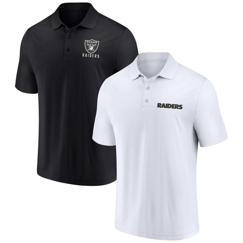 アンブランデッド レディース トップス プルオーバー スポーツシャツ Unbranded Men\u0027s Fanatics Branded White/Black Las Vegas Raiders Lockup Two-Pack Polo Set Lvr White 白いこと
