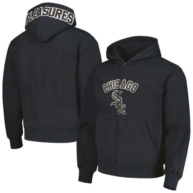 プレジャーズ レディース トップス Tシャツ パーカー Men's PLEASURES Black Chicago White Sox Opening Day Full-Zip Hoodie Sox Black ブラック