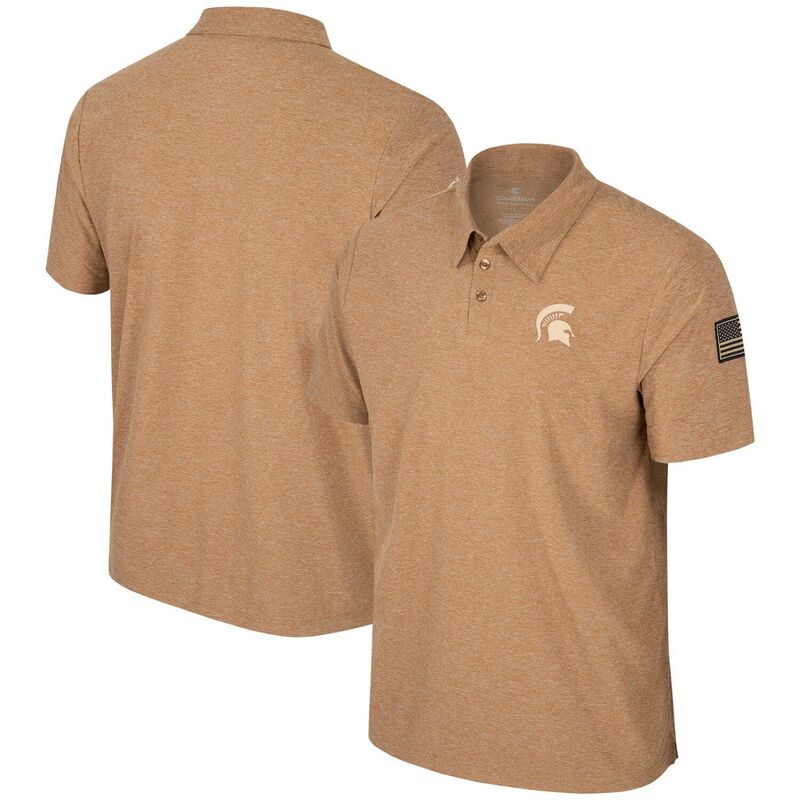 コロシアム レディース トップス Tシャツ ポロシャツ ジャージー Men's Colosseum Khaki Michigan State Spartans OHT Military Appreciation Cloud Jersey Desert Polo Msu Beig K カーキ