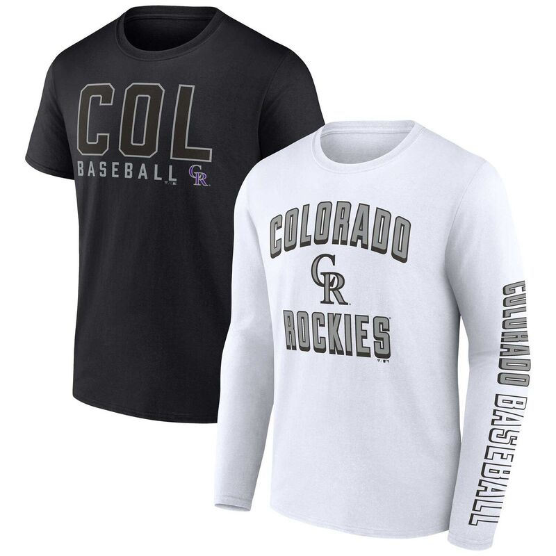 ファナティクス レディース トップス プルオーバー Men\u0027s Fanatics Branded Black/White Colorado Rockies Two-Pack Combo T-Shirt Set Rck Black 黒いこと