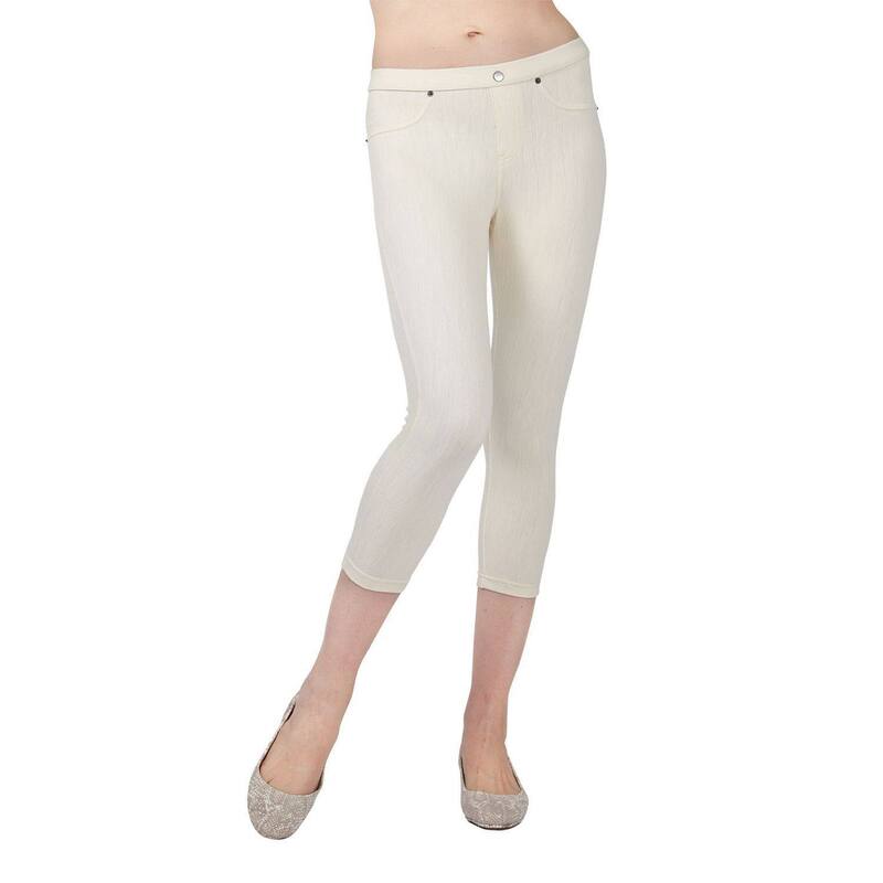 メモイ レディース ボトムス カジュアルパンツ コットン キャップ レギンス MeMoi Chino Capri-Length Cotton Blend Leggings Ivory アイボリー