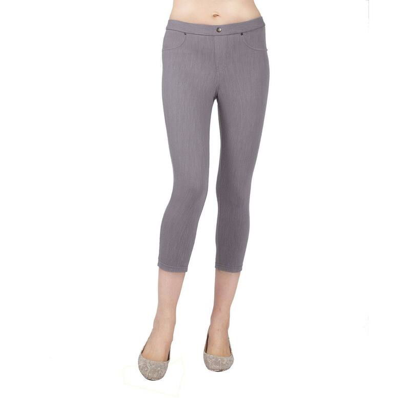 メモイ レディース ボトムス 心地好いズボン下 綿織物 旗がしら レギンス MeMoi Chino Capri-Length Cotton Blend Leggingsilver Filigree しろがね色