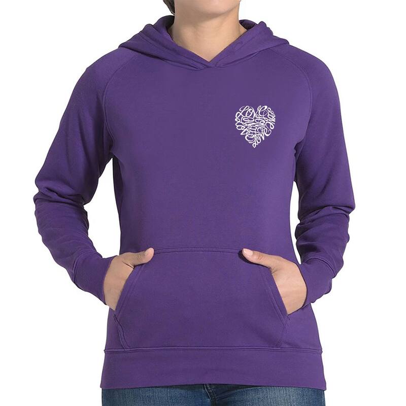 エルエーポップアート レディース トップス プルオーバー 汗水 天使の都市 Pop Art Cursive Heart - Women\u0027s Word Art Hooded Sweatshirt Pink サクラ色
