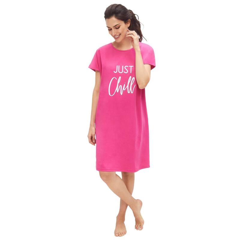 Ellos レディース アンダーウェア ナイトウェア プラスサイズ シャツ キャップ Ellos Plusize Cap Sleeve Sleep Shirtropical Raspberry