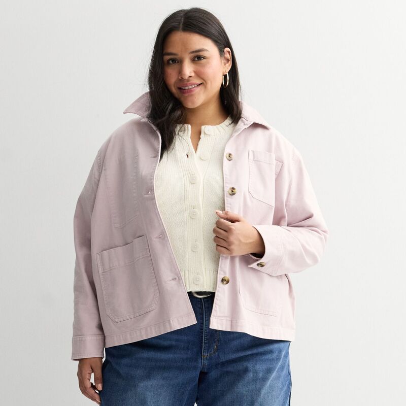 ソノマ レディース アウター ジャケット・ブルゾン プラスサイズ Plusize Sonoma Goods For Life Field Jacket Lilac Shiver ライラック｜ReVida 店