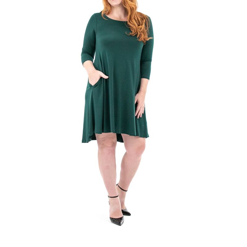 ニナレオナルド レディース トップス 衣装 つけ加える大きさ Plusize Nina Leonard High-Low Trapeze Dress Rich Pine
