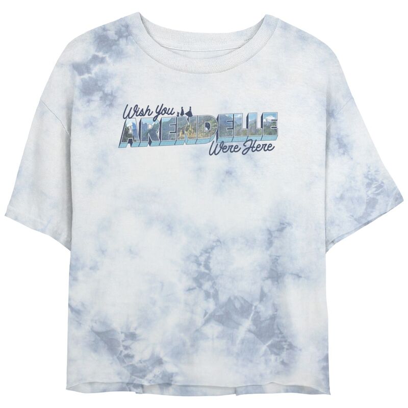 ディズニー レディース トップス Tシャツ Juniors' Disney Frozen Arendelle Wish You Were Here Tee White Blue ホワイト