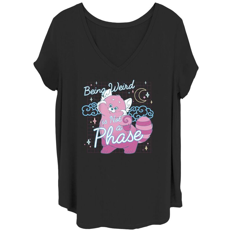 ディズニー ピクサー レディース トップス Tシャツ プラスサイズ グラフィック Disney / Pixar Turning Red Juniors' Plusize Panda Being Weird is not a Phase Graphic Tee Black ブラック 7,686円