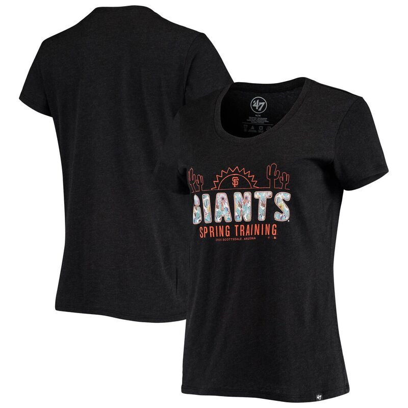 アンブランデッド レディース トップス Tシャツ フラワー柄 フラワー Unbranded Women's '47 Black San Francisco Giantspring Training Floral Fill Club T-Shirt Gnt Black ブラック