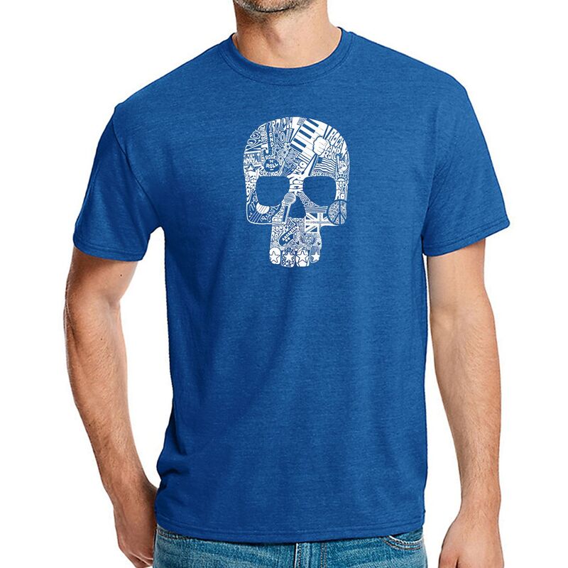 エルエーポップアート レディース トップス ティーシャツ 天使の都市 Pop Art Rock n Roll Skull - Men\u0027s Premium Blend Word Art-Shirt Royal Tシャツ・カットソー-トップス