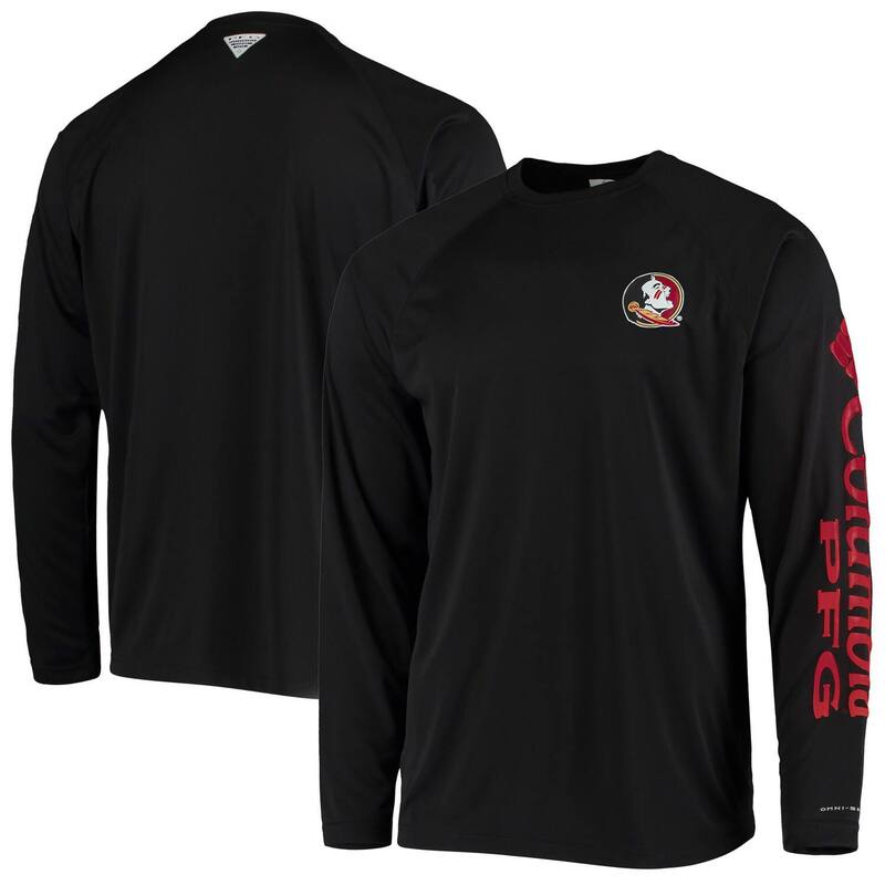 アンブランデッド レディース トップス Tシャツ Unbranded Men Columbia Black Florida State Seminoles Terminal Tackle Omni-Shade Raglan Long Sleeve T-Shirt Fsu Black ブラック
