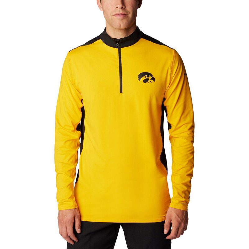 【送料無料】 アンブランデッド レディース ジャケット・ブルゾン アウター Men's Columbia Gold Iowa Hawkeyes Tech Trail Omni-Shade Quarter-Zip Top Iwa Gold