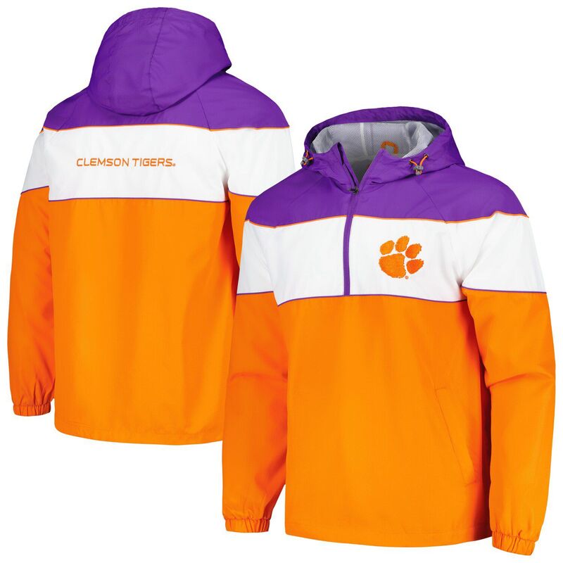 【送料無料】 カール バンクス レディース ジャケット・ブルゾン アウター Men's G-III Sports by Carl Banks Orange Clemson Tigers Center Line Half-Zip Raglan Hoodie Jacket Clm Orange