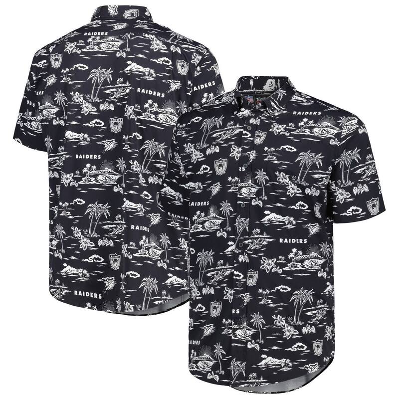 レインスプーナー レディース トップス Tシャツ プリント Men's Reyn Spooner Black Las Vegas Raiders ThrowbackekaiPrint Button-Up Shirt Lvr Black ブラック