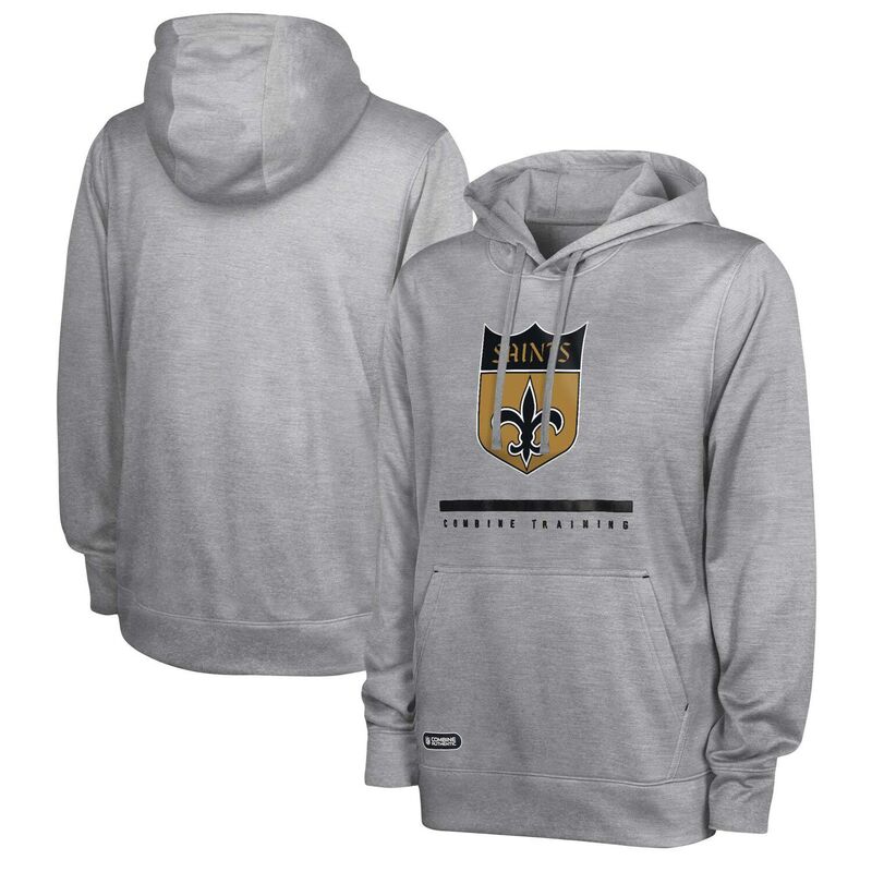アウタースタッフ レディース トップス Tシャツ フリース パーカー Outerstuff Men's Heather Gray New Orleansaints Gridrill Streak Fleece Pullover Hoodie Snt Grey グレー