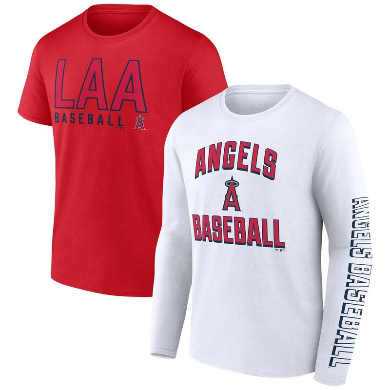 アンブランデッド レディース トップス プルオーバー Unbranded Men\u0027s Fanatics Branded Red/White Los Angeles Angels Two-Pack Combo T-Shirt Set Ang Red 赤いこと