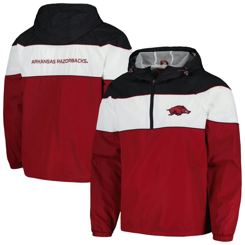 【送料無料】 カール バンクス レディース ジャケット・ブルゾン アウター Men's G-III Sports by Carl Banks Cardinal Arkansas Razorbacks Center Line Half-Zip Raglan Hoodie Jacket Ark Red